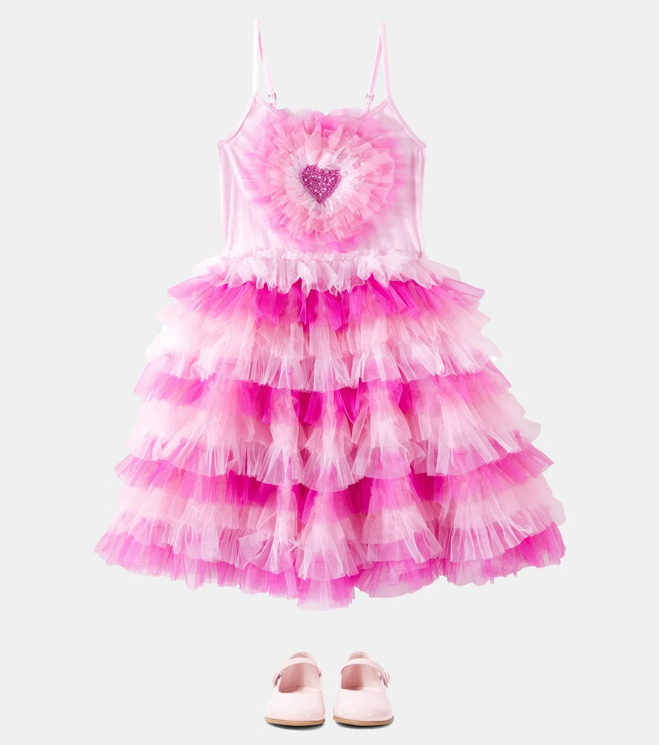 Платье из джерси и фатина с воланами Heartburst Tutu Du Monde, розовый — фото 2