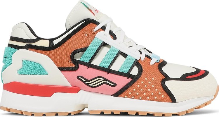 Кроссовки Adidas The Simpsons x ZX 10000 'A-ZX Series - Krusty Burger', загар — фото 2