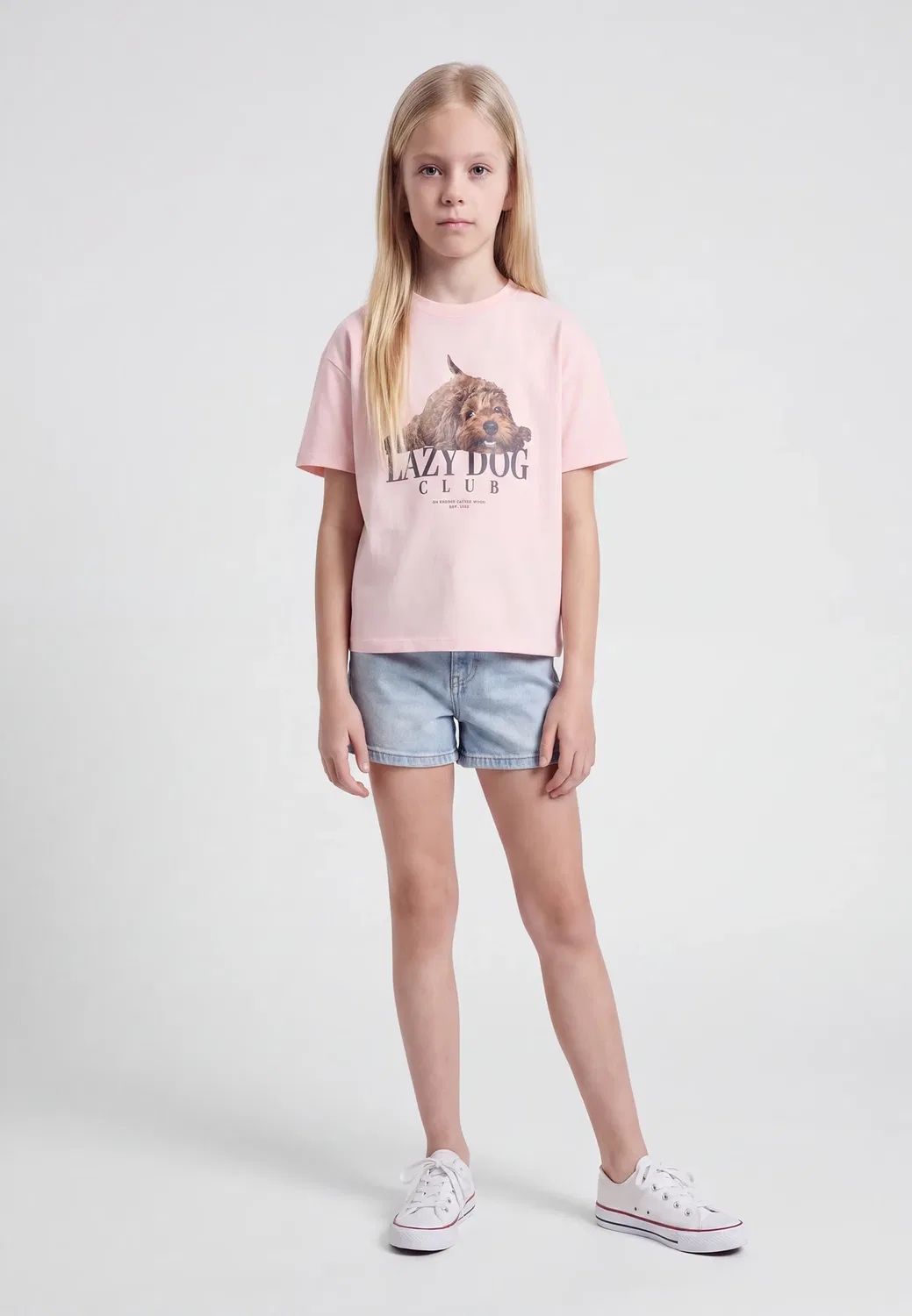 Футболка Kogbillie ss loose print с принтом Only Girls, Chalk Pink