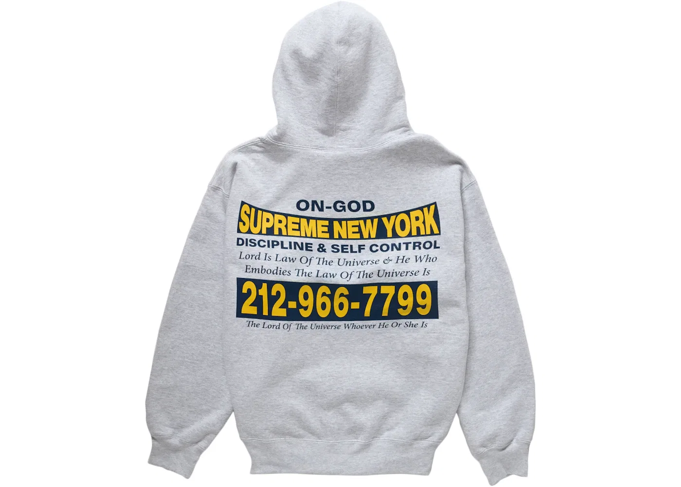 Мужская худи с принтом Supreme On God Hooded Sweatshirt, Ash Grey