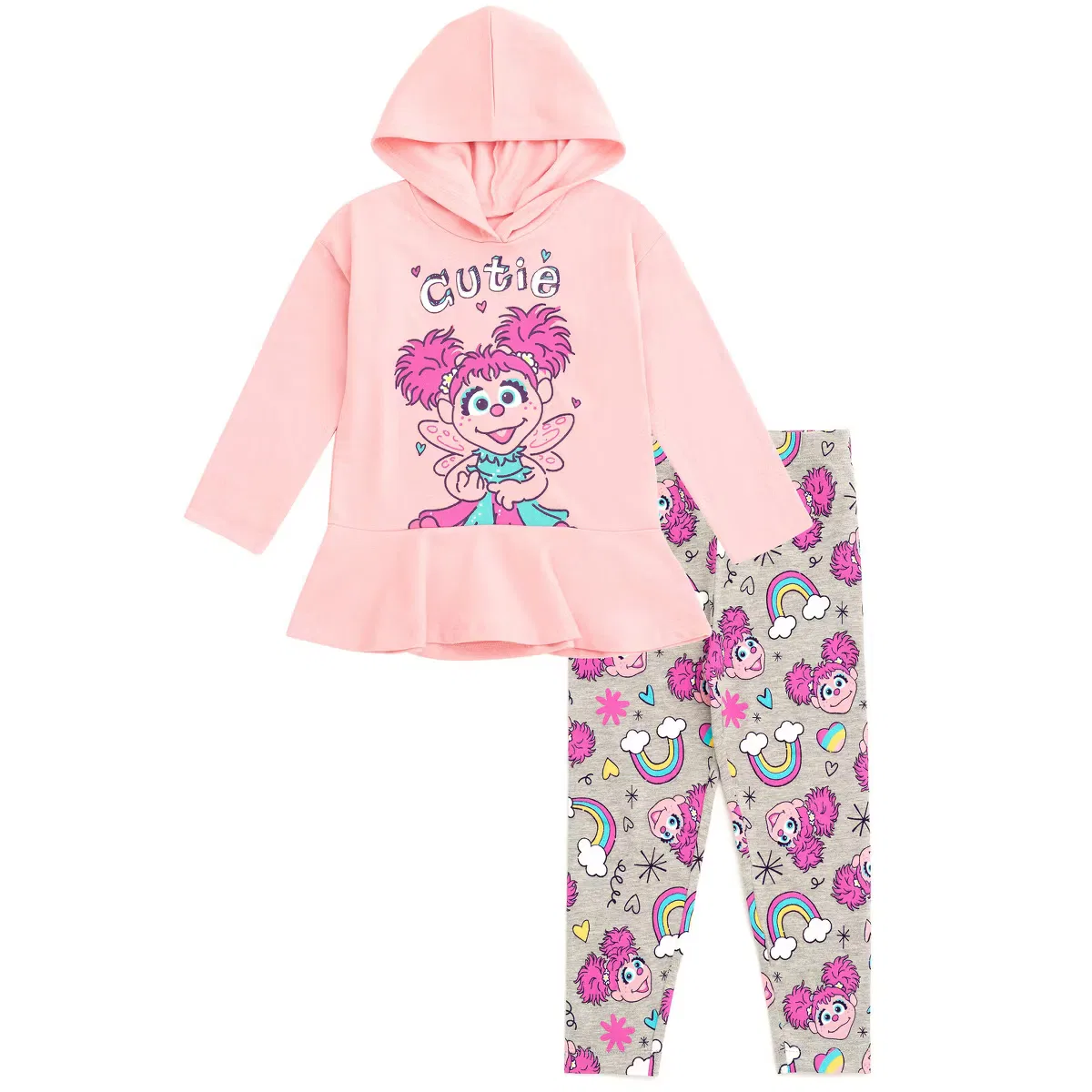 Комплект одежды для малышей с капюшоном и леггинсы Sesame Street, Pink Abby Cadabby