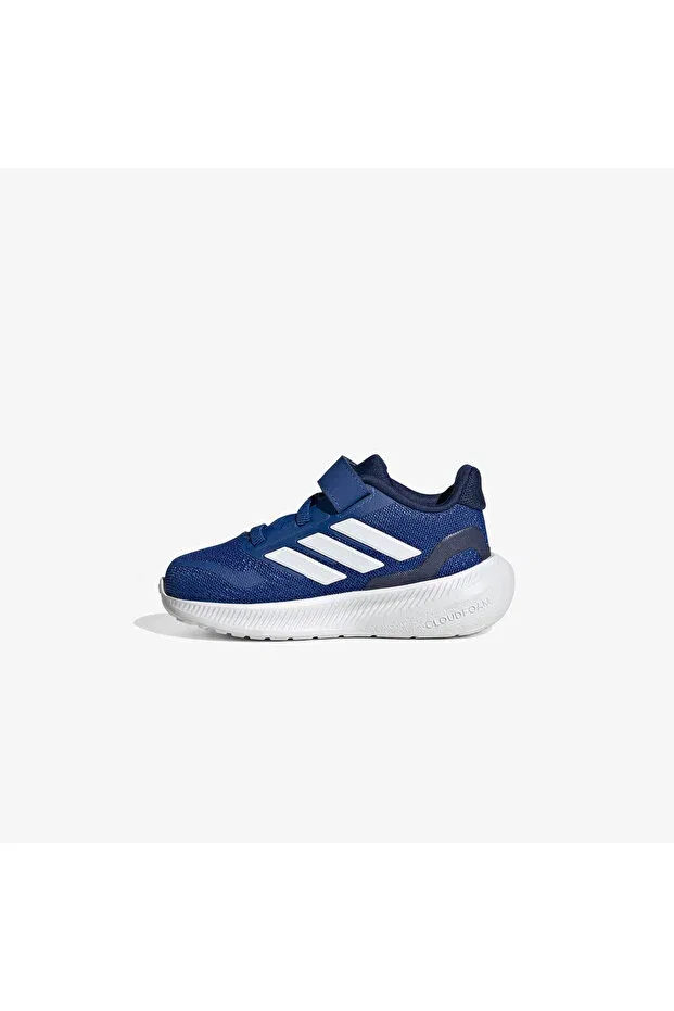 Детские спортивные кроссовки для девочек с принтом Runfalcon 5 el i blue baby sports shoes Adidas, Navy Blue — фото 4