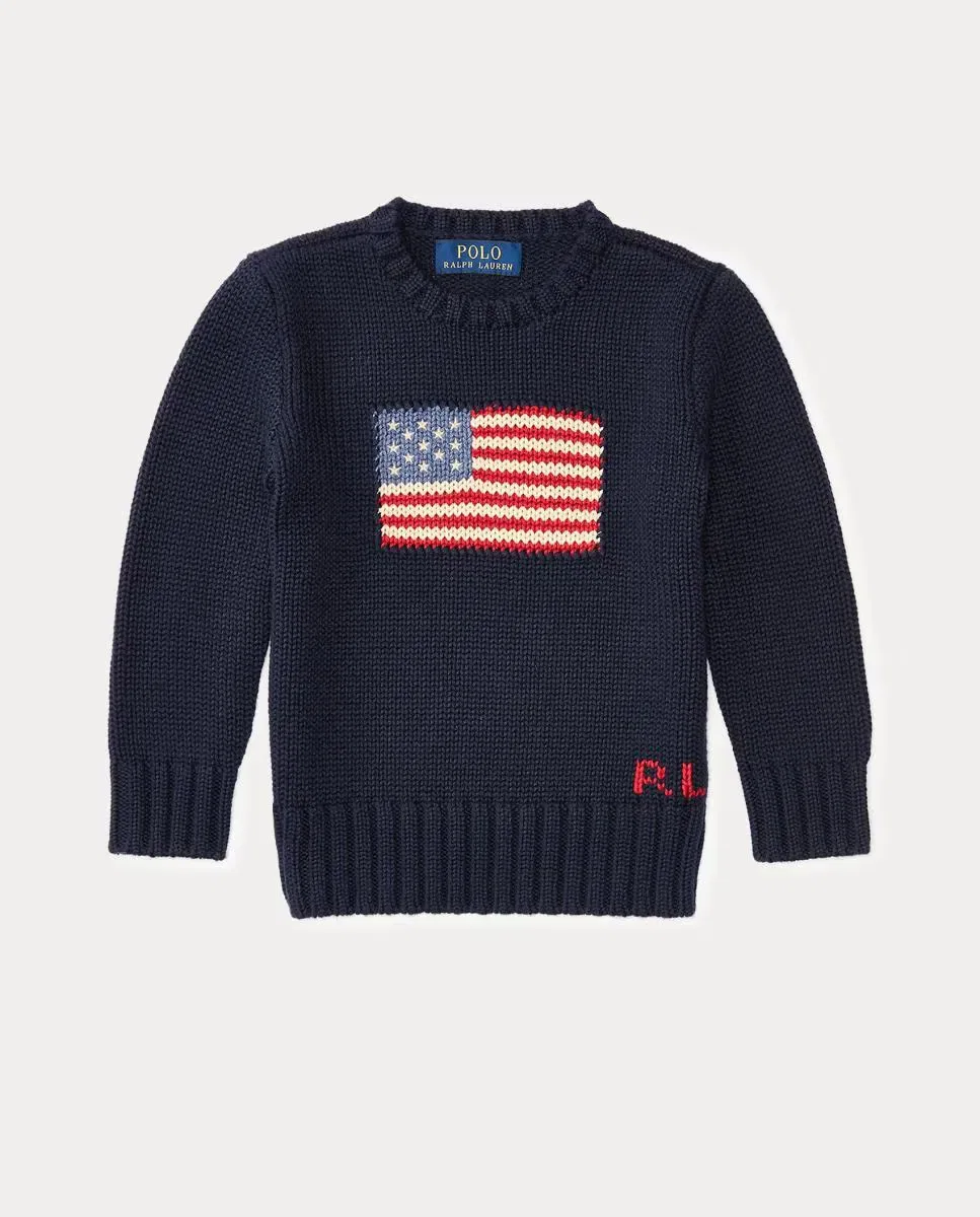 Детское джерси для девочек с длинным рукавом Polo Ralph Lauren, Azul Marino — фото 4