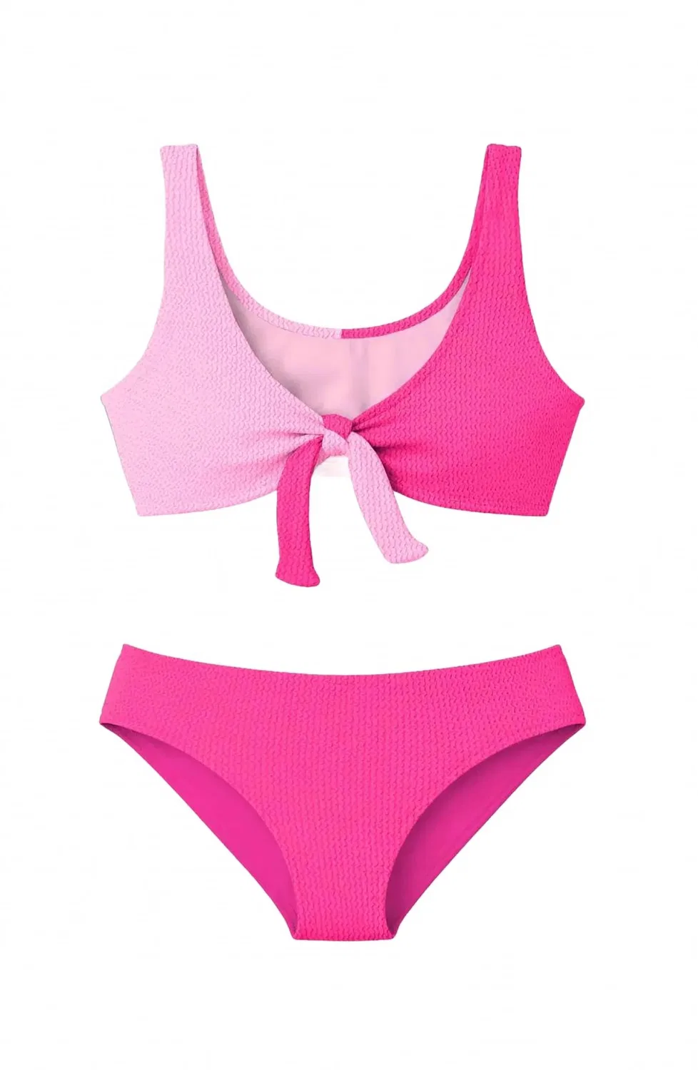 Детские плавки бикини с принтом Izy Crinkle Color Block Bikini LIMEAPPLE, Hot Pink