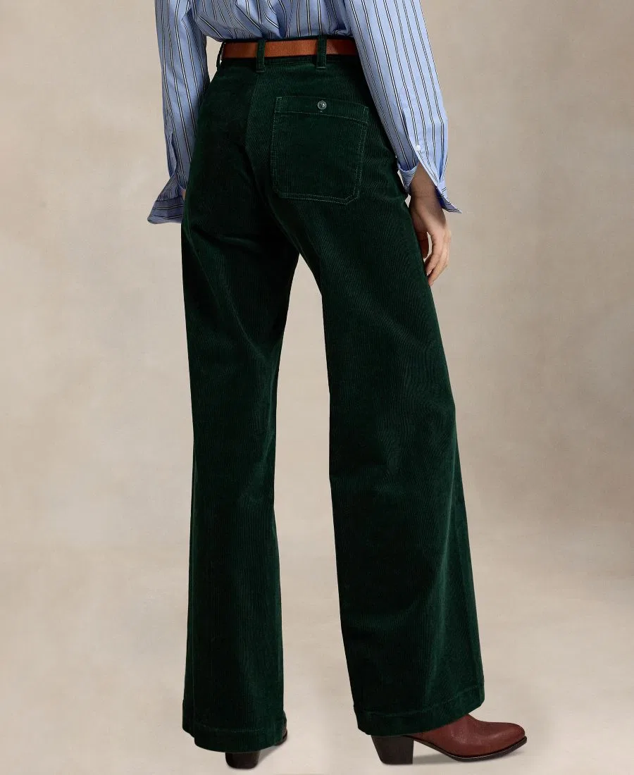 Брюки женские из вельвета Beaton Corduroy Flared Polo Ralph Lauren, Green — фото 4
