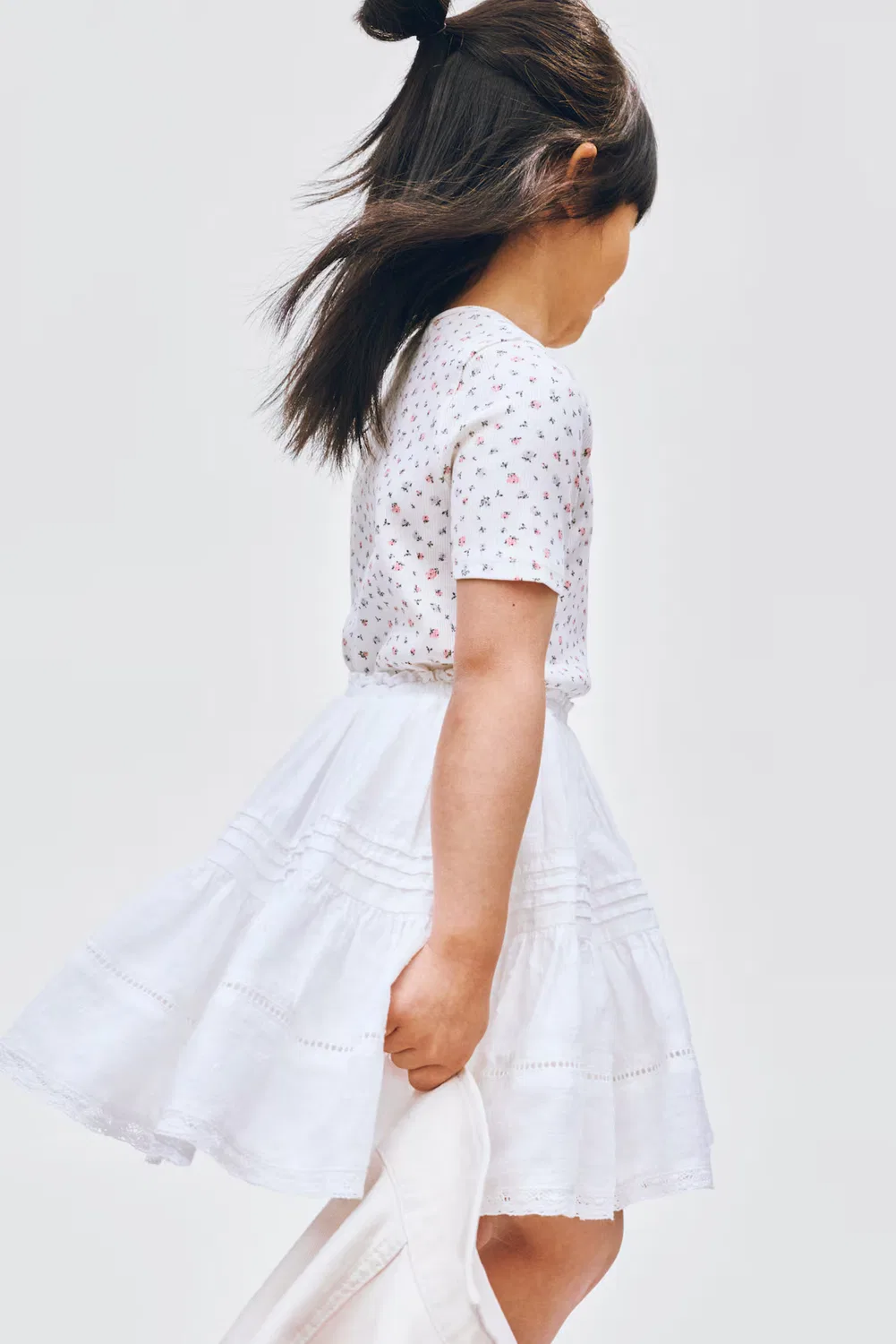 Хлопковая юбка со складками H&M, Weiß — фото 3