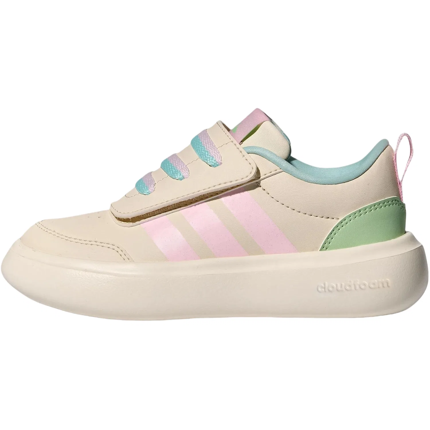 Детские повседневные кроссовки Wonder White/Clear Pink/Light Shimmery Blue Adidas