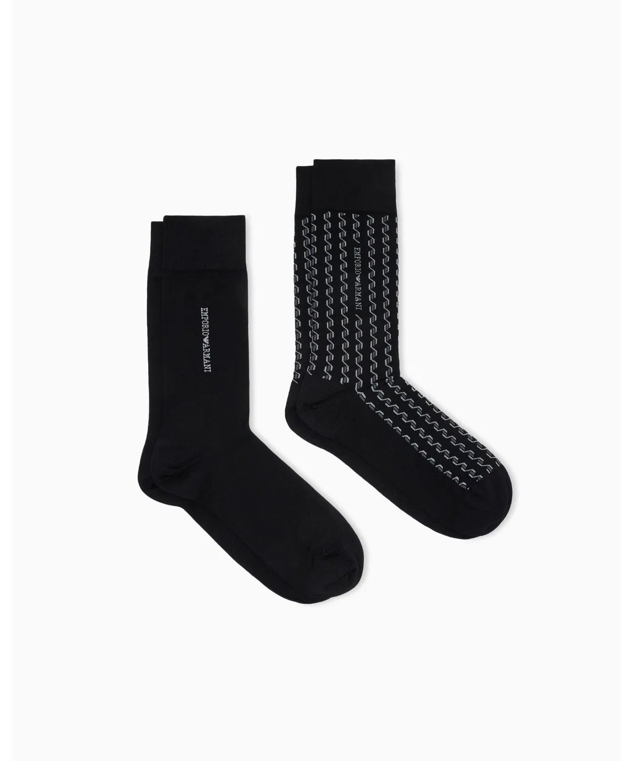 Мужские носки с геометрическим принтом, 2 пары EMPORIO ARMANI, Black