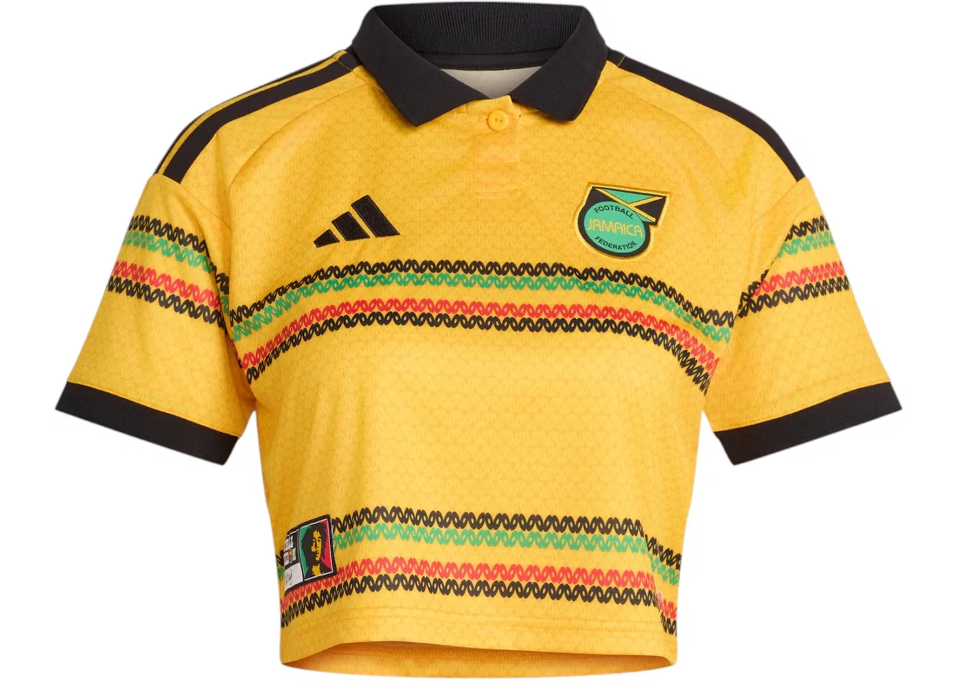 Женская футболка-кроп с принтом Jersey Adidas, Bold Gold