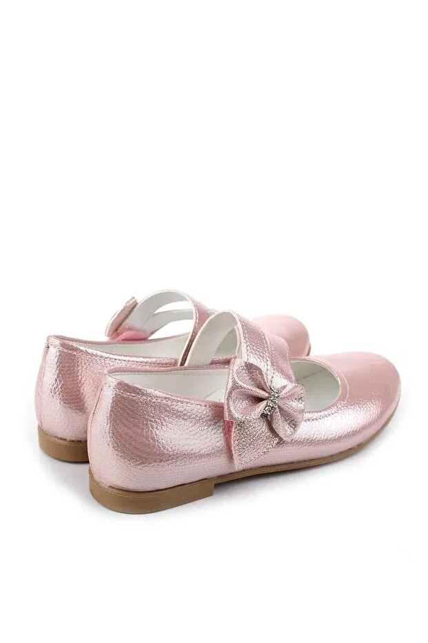 Детские балетки для девочек с бантом Papuçsepeti, Pink — фото 3