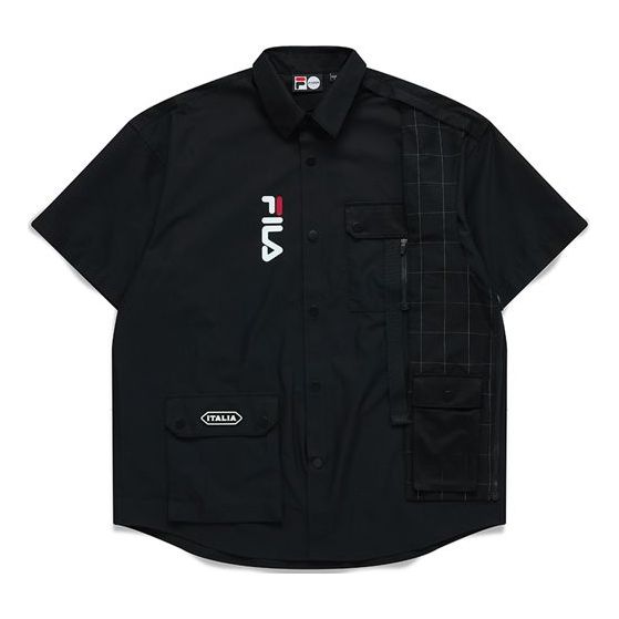 

Рубашка woven pocket cargo short sleeve shirt black Fila Fusion, черный