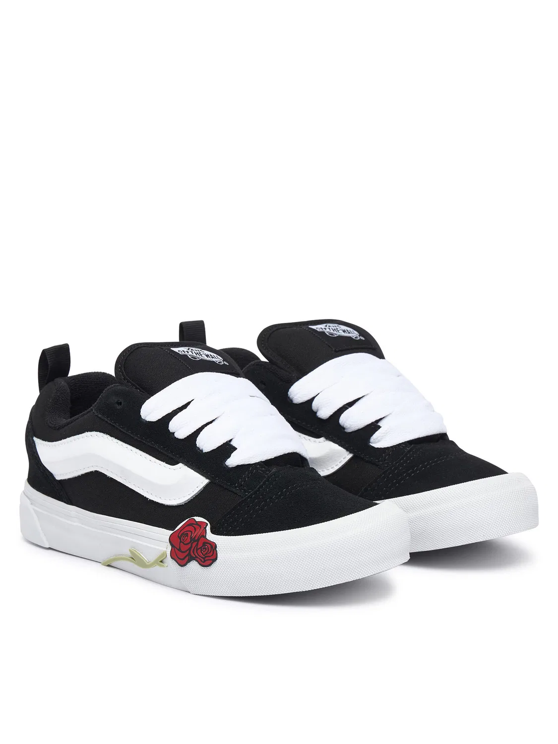 Тканевые кроссовки для девочки Knu Skool Rose Vans, черный — фото 2
