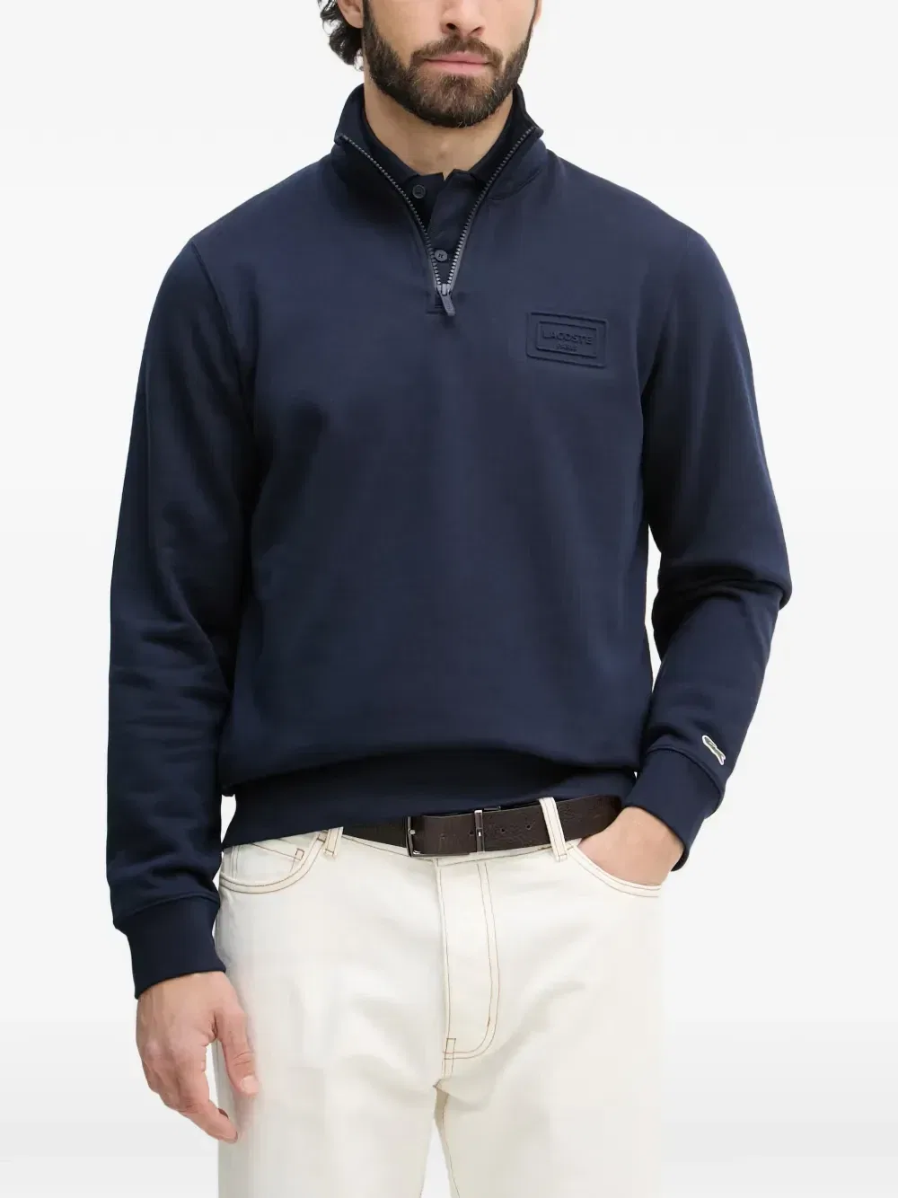 Толстовка Lacoste на молнии-половине, синий