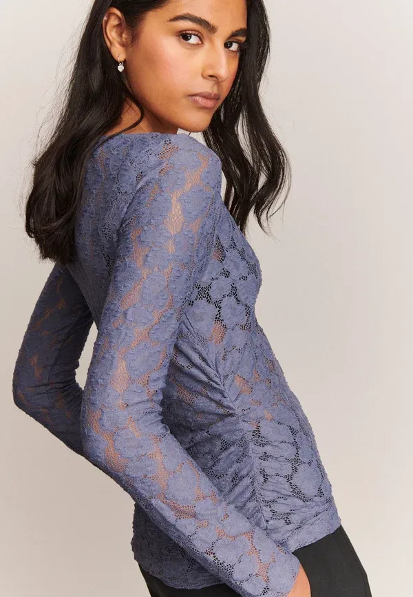 Блузка из кружева Long sleeve Next, синий — фото 4