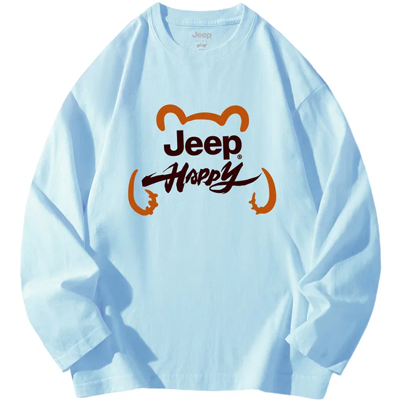 Детская футболка с круглым вырезом, хлопковая, Jeep, Sky Blue