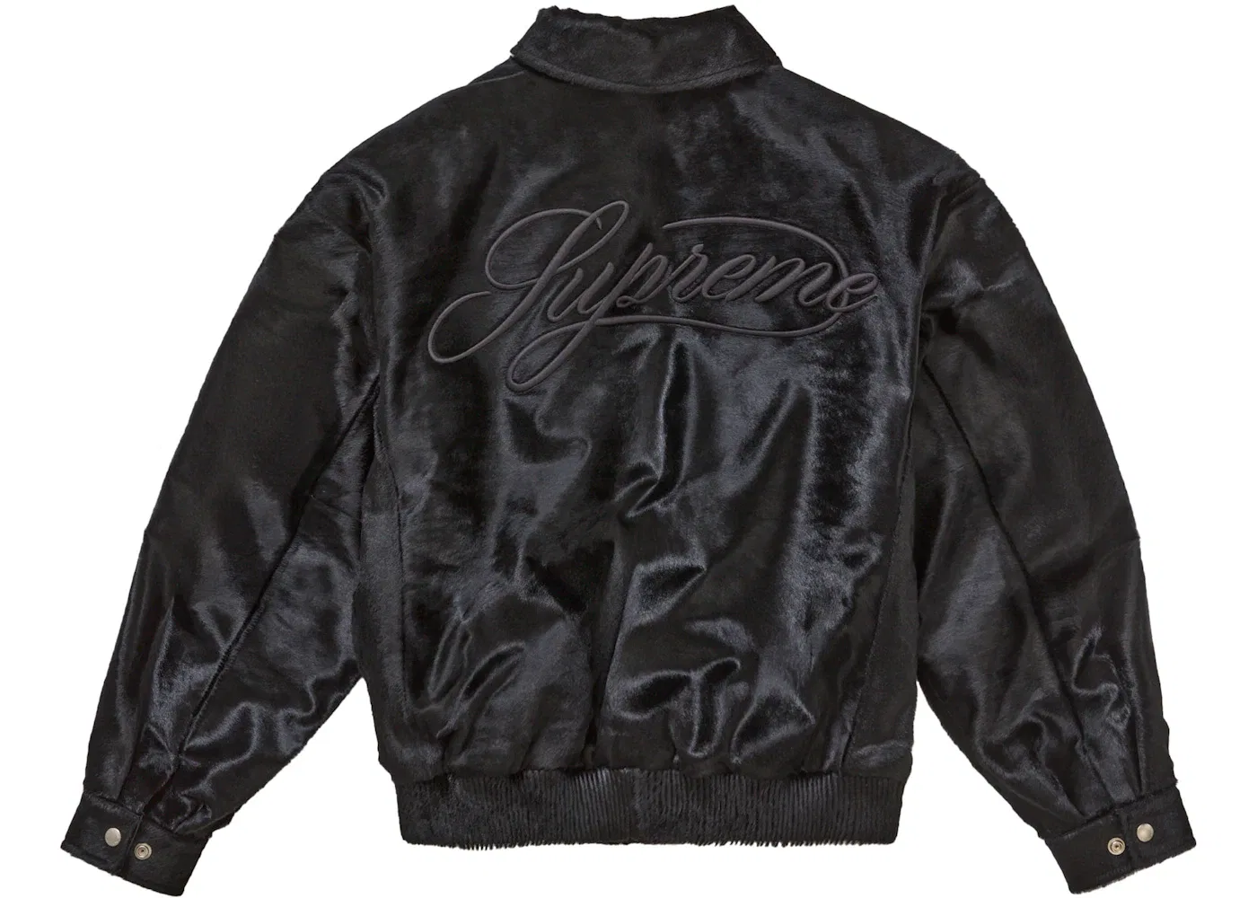 Мужская куртка-бомбер Supreme Ponyhair Varsity Jacket, Black — фото 3