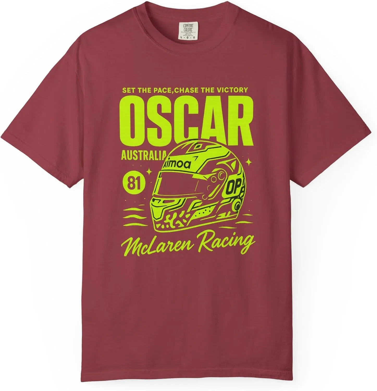 Женская футболка с гоночным принтом Oscar Comfort Colors, Chili