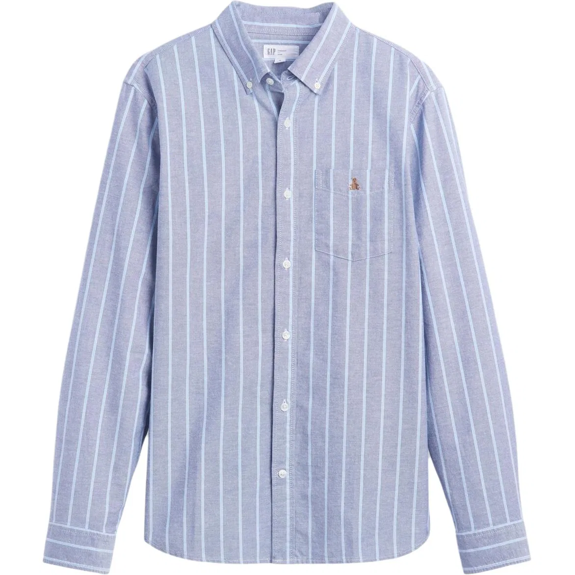 Мужская рубашка с воротником и длинным рукавом Blue Stripes GAP