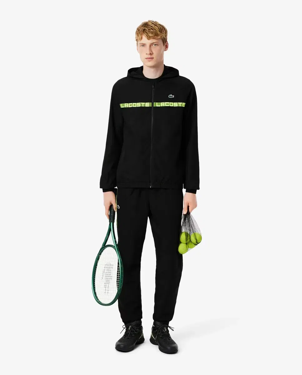 Мужской спортивный костюм с полосками и логотипом Lacoste, Negro — фото 4