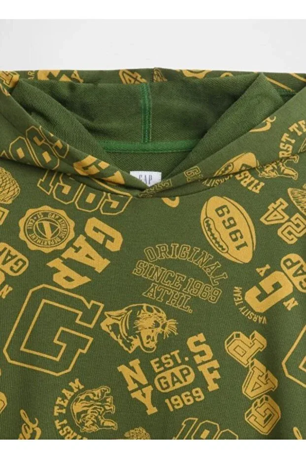 Детские свитшот для мальчиков с принтом Logo Gap Kids, Green — фото 2