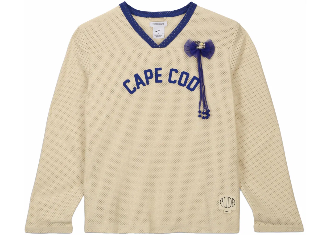 Детская футболка с принтом Nike x BODE Mesh Jersey, Cream/Blue