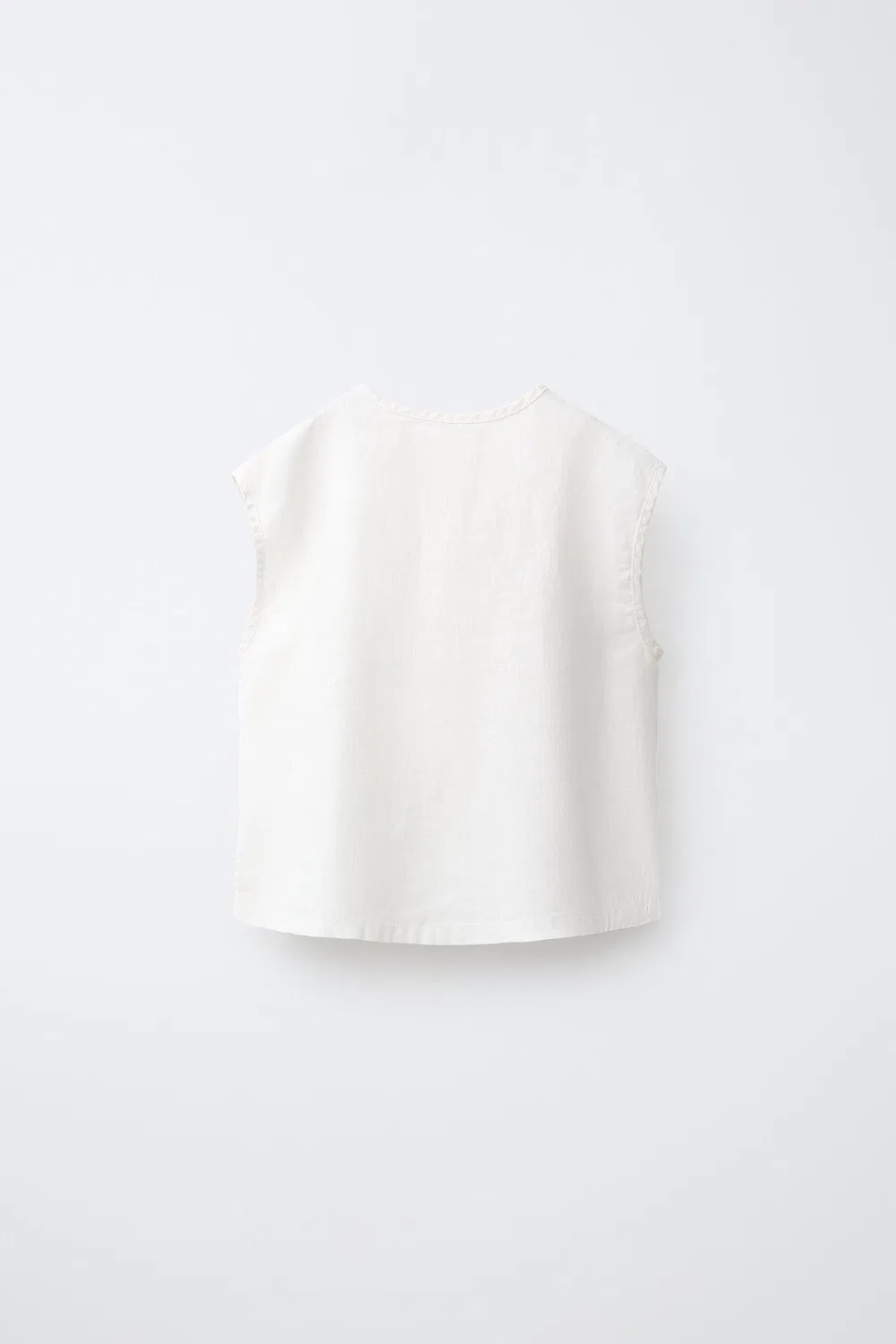 Рубашка без рукавов из 100% льна ZARA, Ecru — фото 2