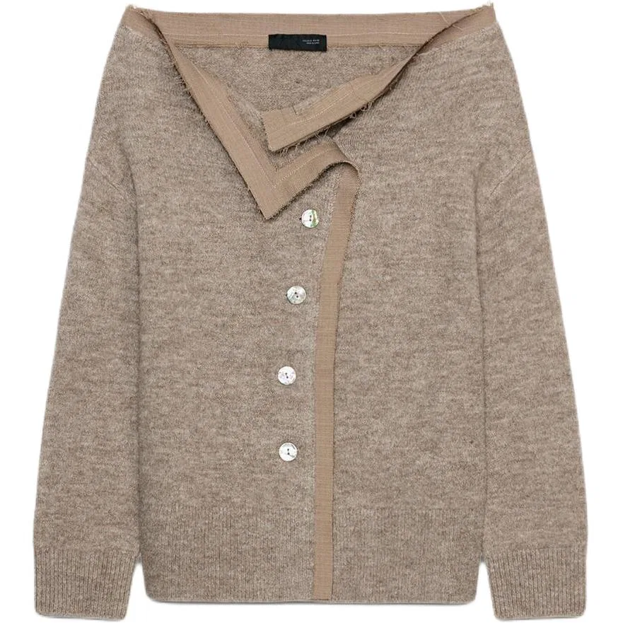 Женский кардиган с принтом с длинным рукавом ZARA, Mink