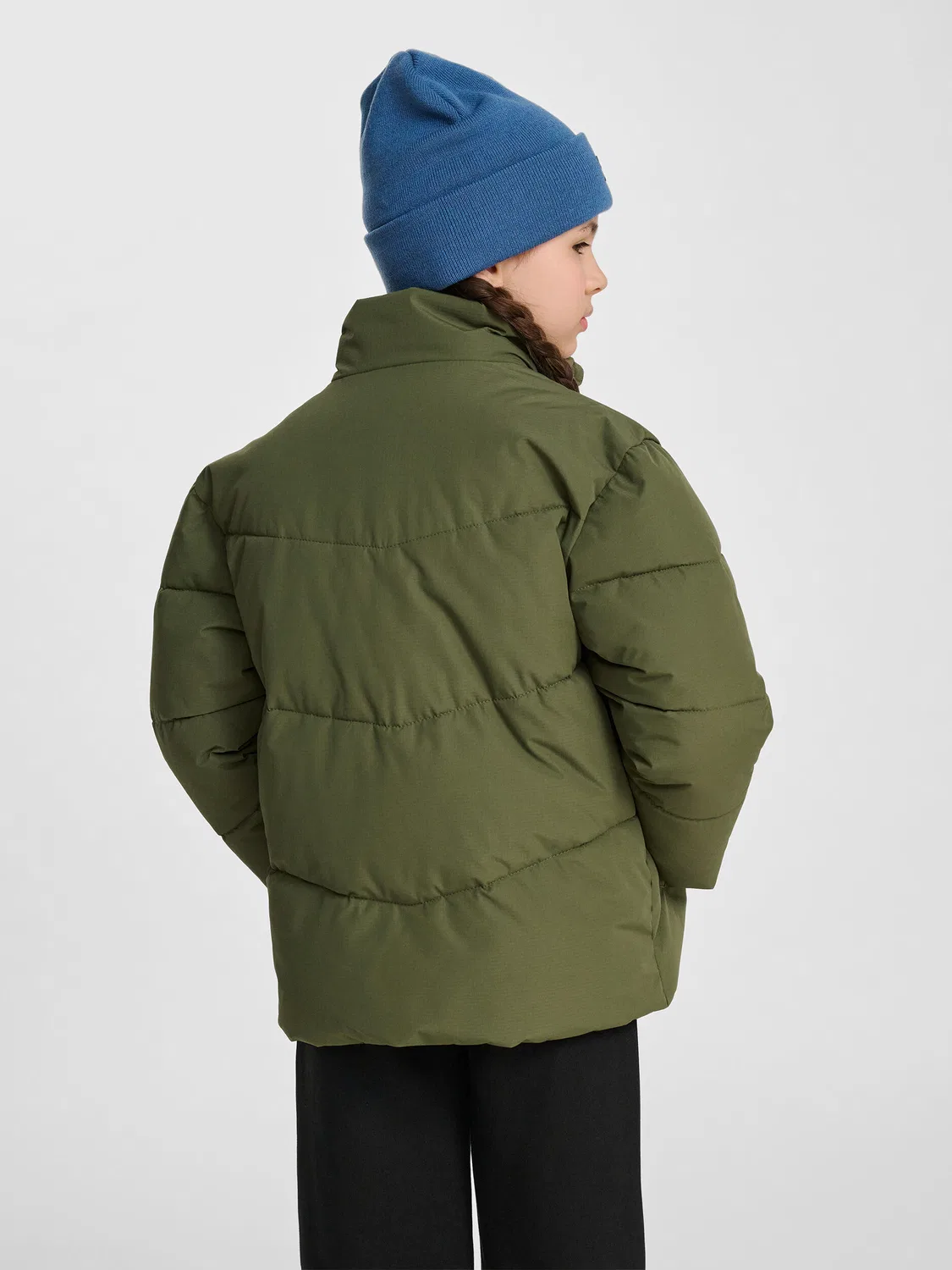 Детская куртка-пуховик с принтом Hmljr Puffer Hummel, Moosgrun Helles Everglade Alpingrun — фото 3