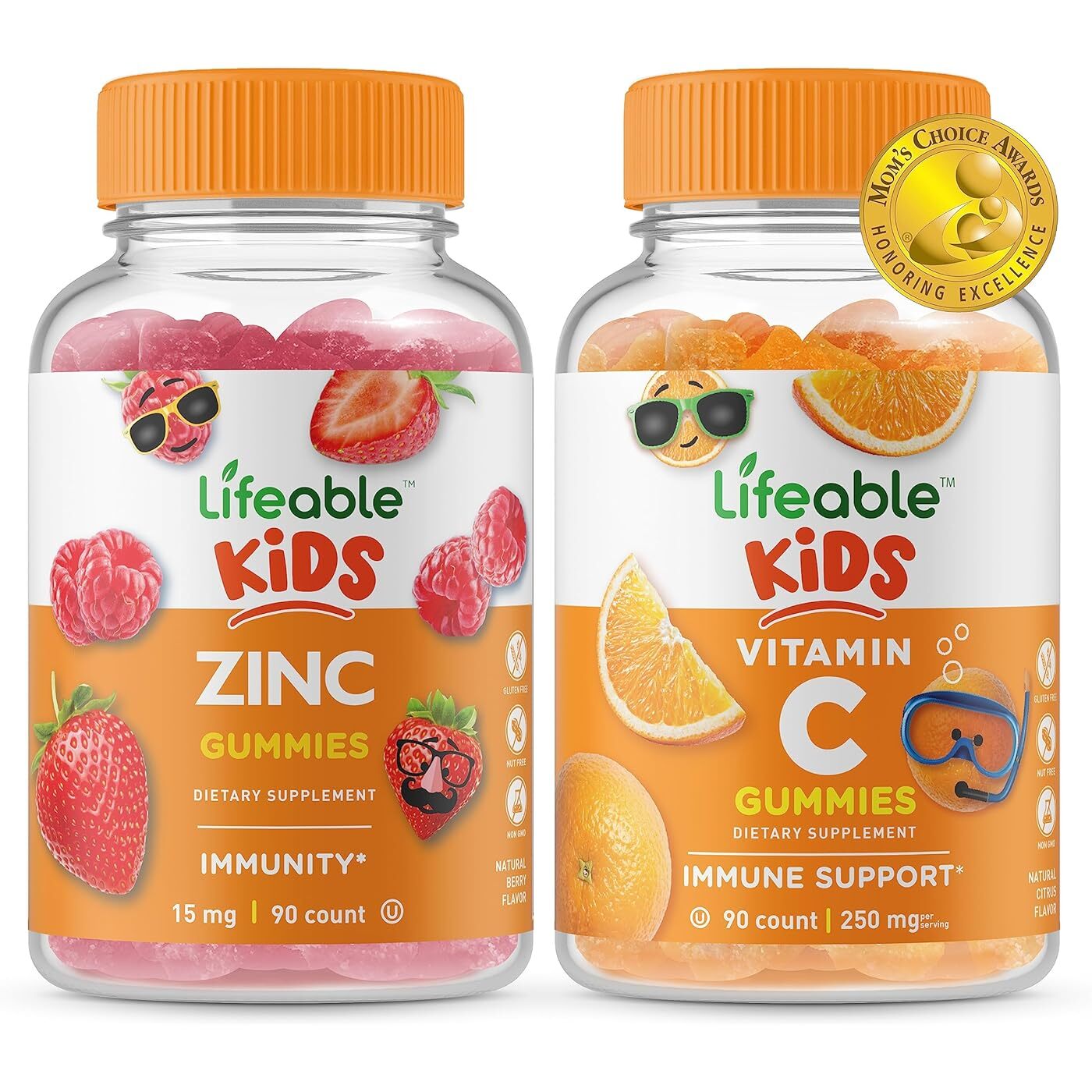 

Набор витаминов Lifeable Kids Zinc + Vitamin C, 2 предмета, 90 таблеток