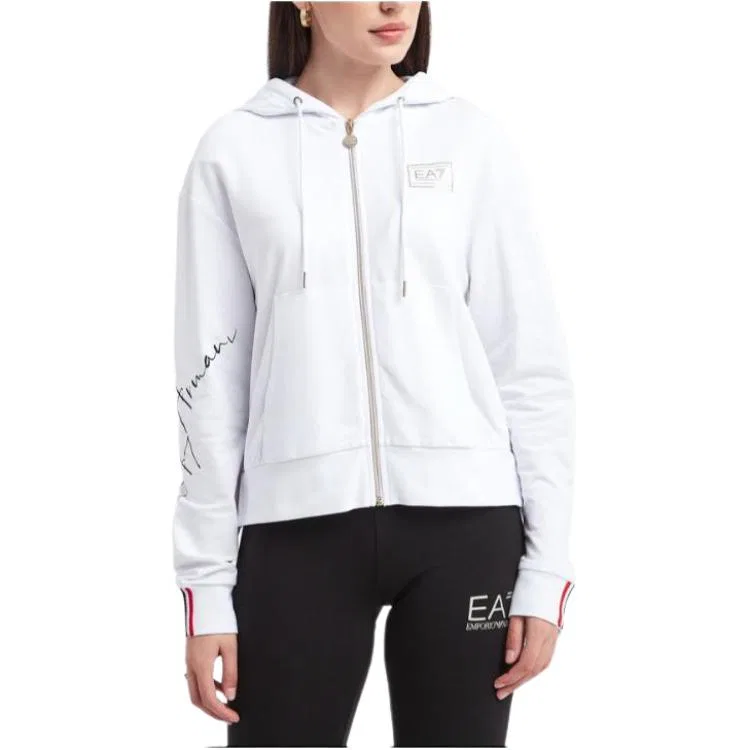 Женский свитшот с капюшоном EMPORIO ARMANI, White