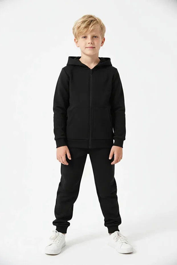 Детский спортивный костюм для мальчиков с капюшоном Fyk Kids, Navy-Black — фото 3