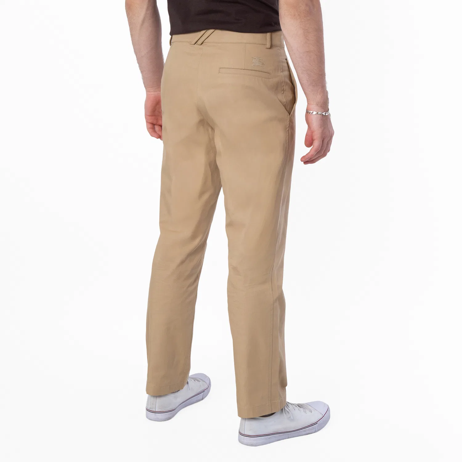 Брюки повседневные хлопковые Casual Cotton Trousers Burberry, Flax — фото 4