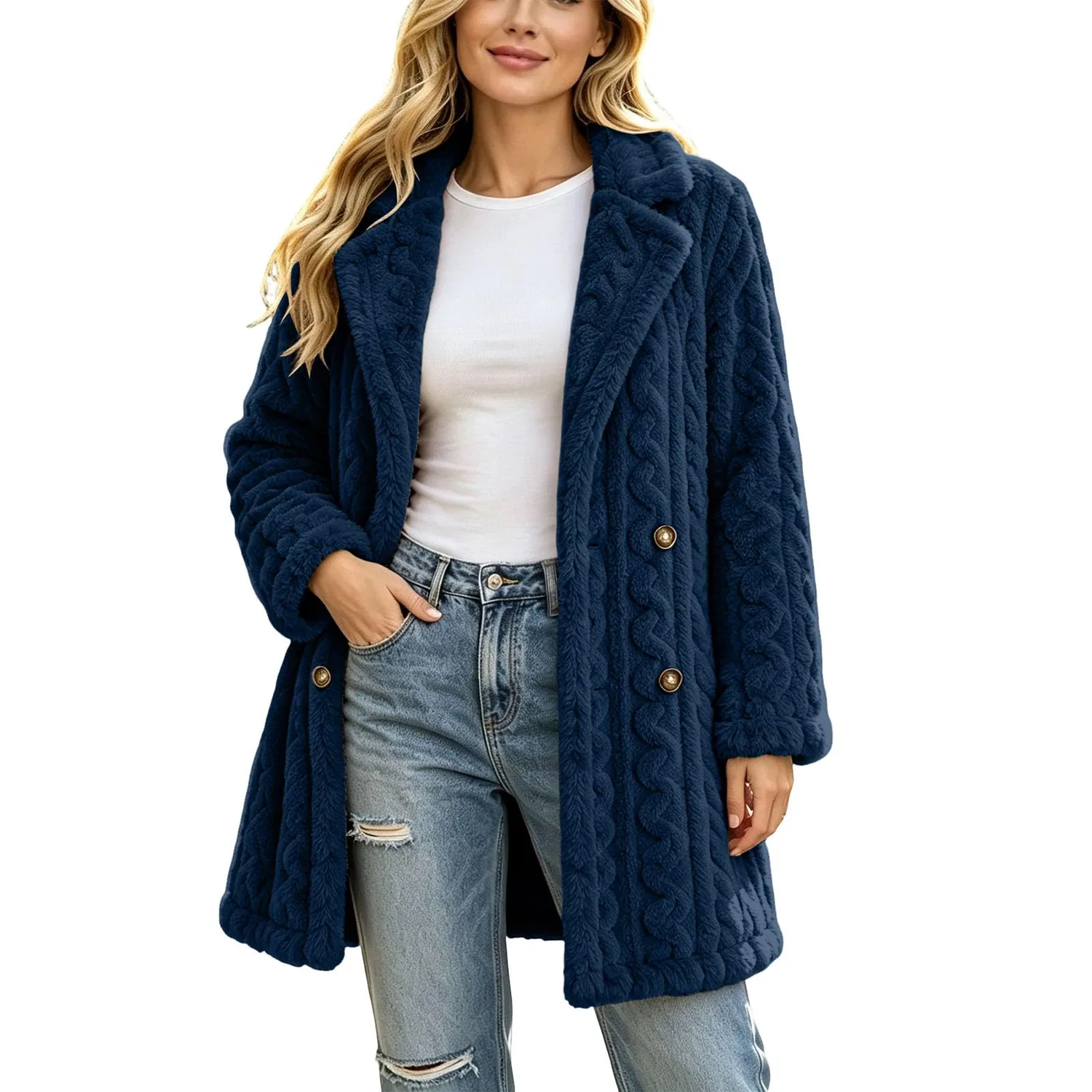 Женское пальто с длинным рукавом, мягкое, теплое, oversize, Marina Militare