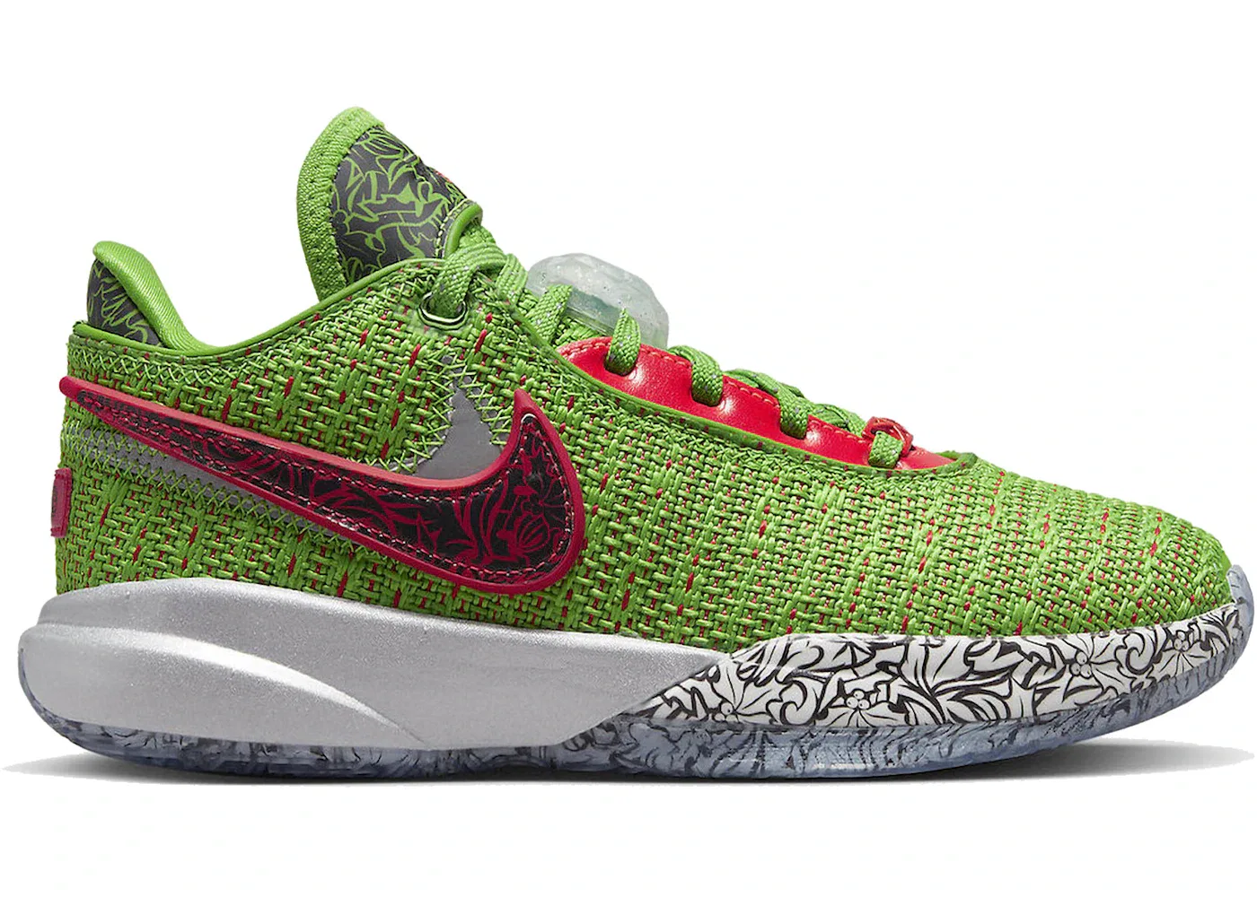 Детские кроссовки для мальчиков с высокой производительностью Nike LeBron 20 Nike, Green Apple/Reflect Silver/University Red/Bright Crimson/Blue Chill