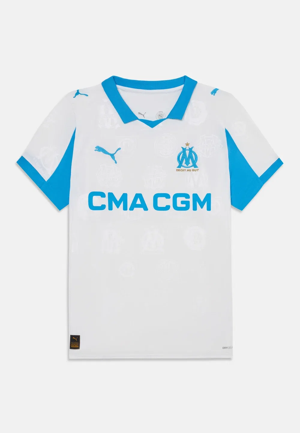 Домашняя копия Olympique Marseille унисекс - футбольная футболка Puma, White/Bleu Azur — фото 3