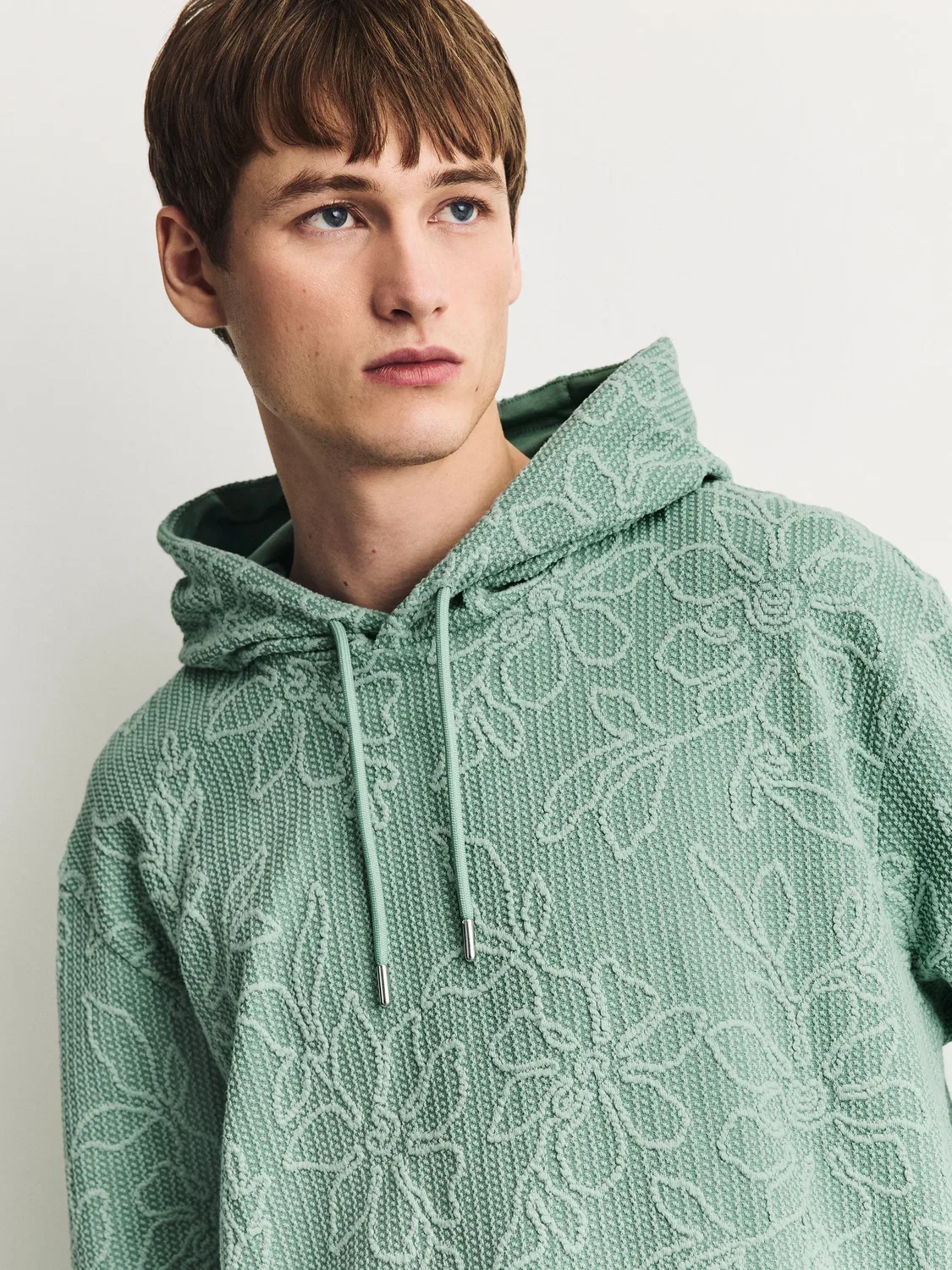 Худи с цветочным узором Sage Green Next