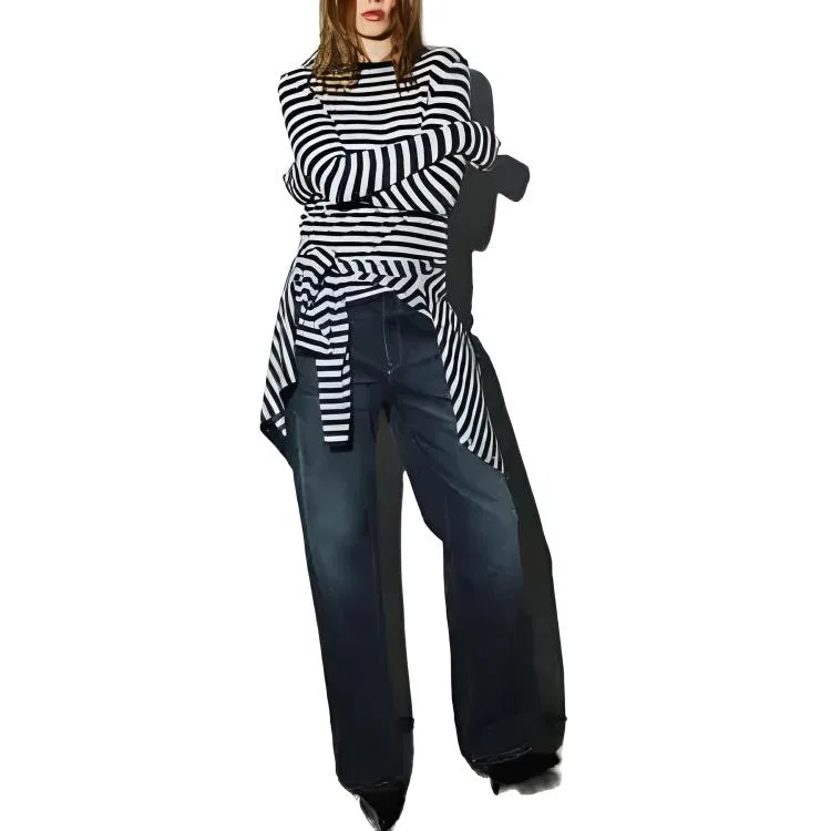 Женский свитер с круглым вырезом Nude/Blue ZARA, Nude/Blue — фото 4