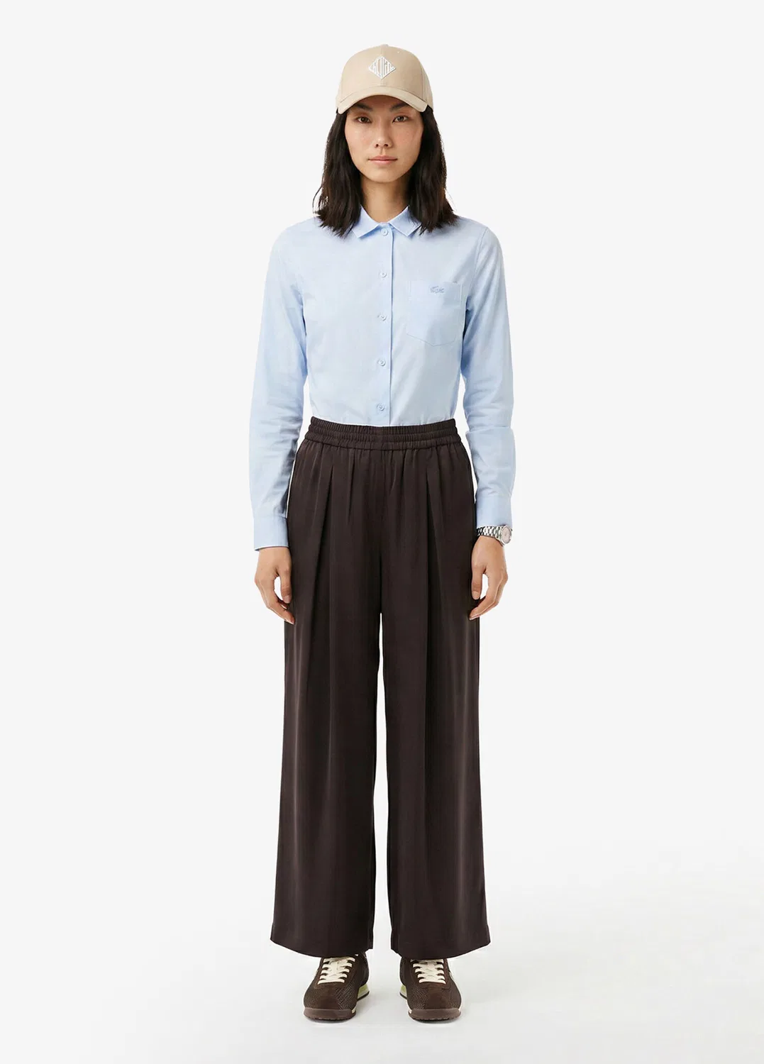 Рубашка женская Lacoste Slim Fit, синяя — фото 3