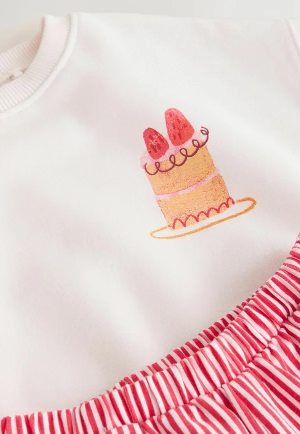 Комплект из свитшота и брюк с принтом Regular fit - barrel joggers set Next, Pink Cake, розовый — фото 4