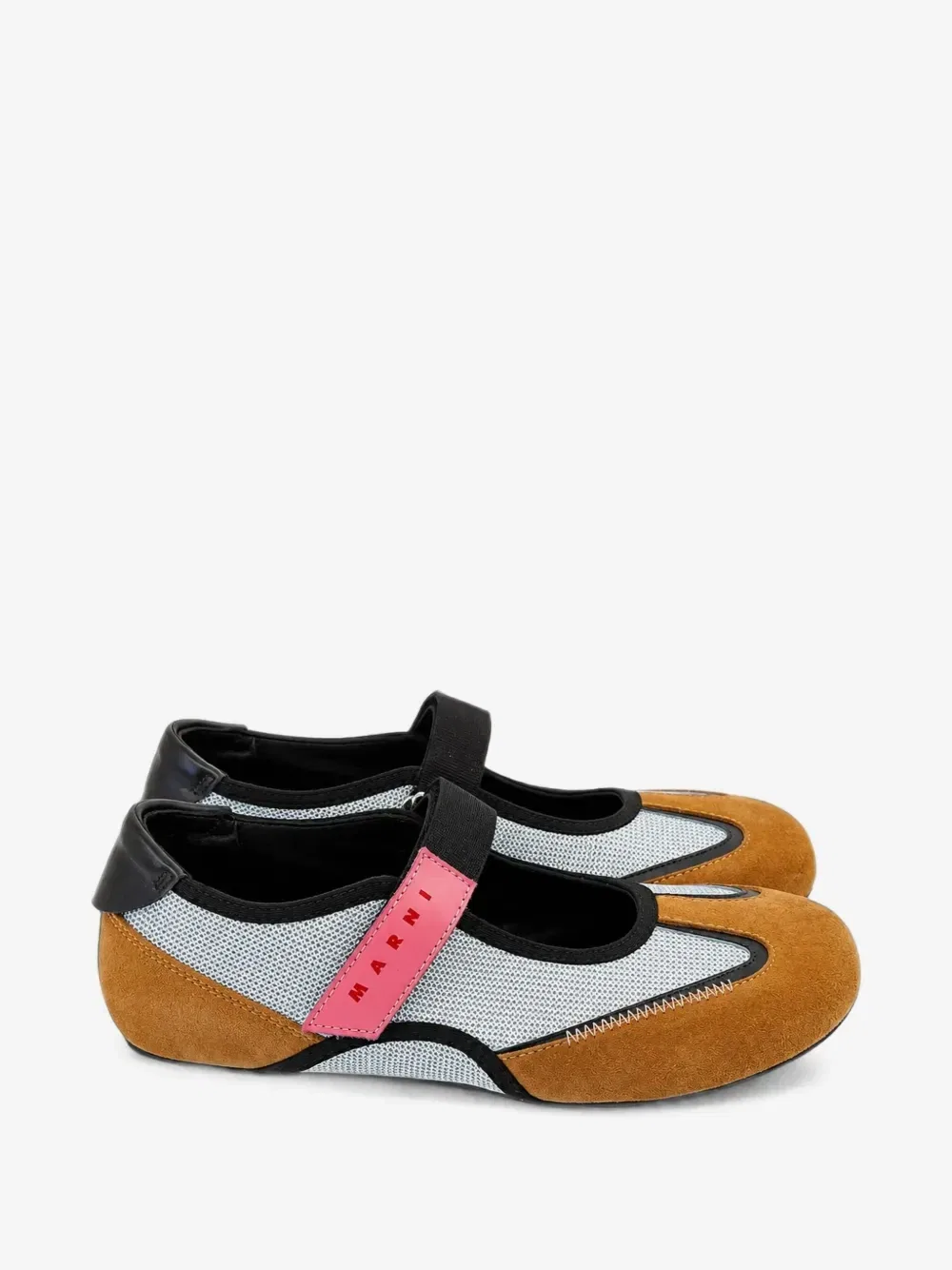 Балетки с логотипом на липучках Marni Kids, синий