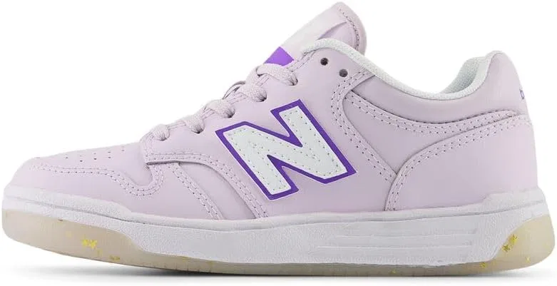 Детские кроссовки на шнуровке 480 V1 New Balance, Taro/Electric Indigo — фото 2
