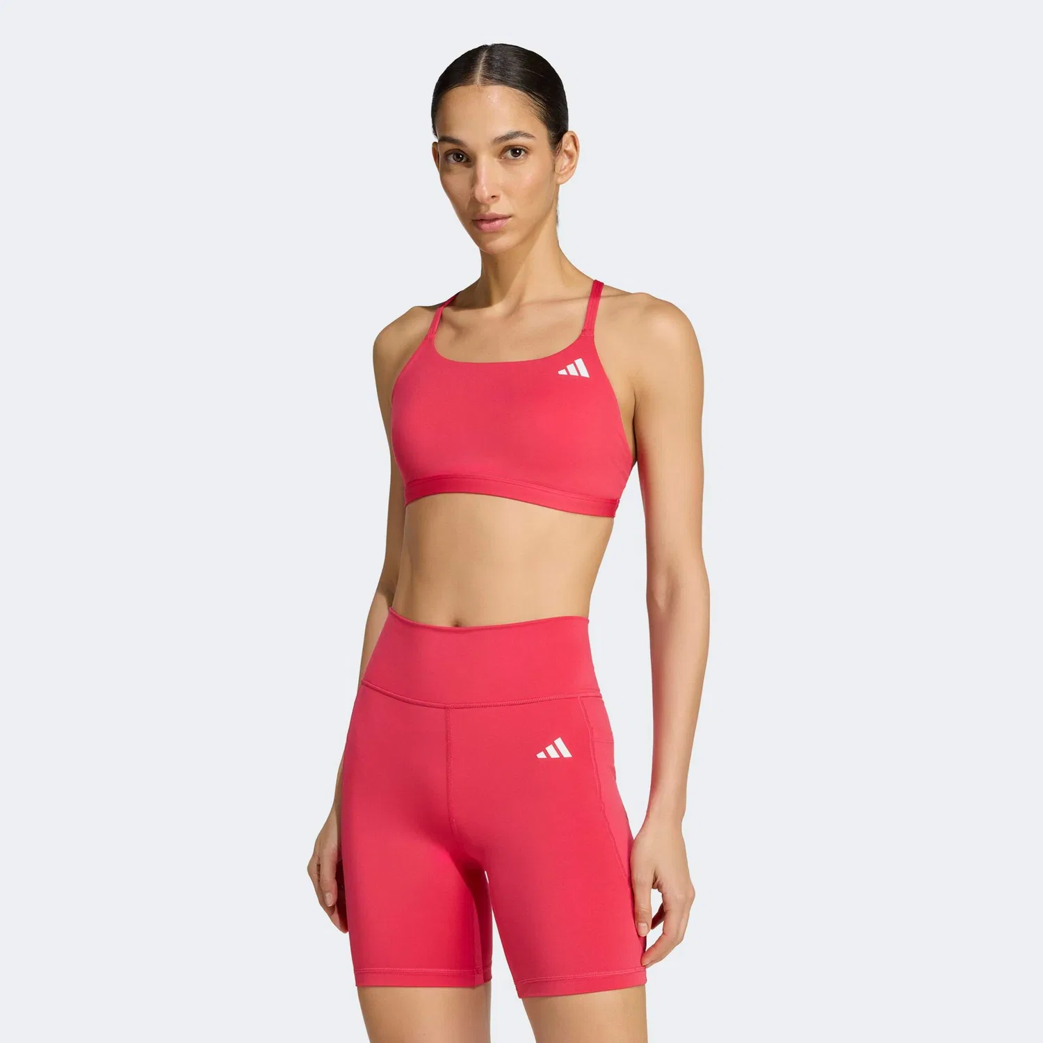 Женский спортивный бюстгальтер с легкой поддержкой Climacool Adidas Performance, Power Pink