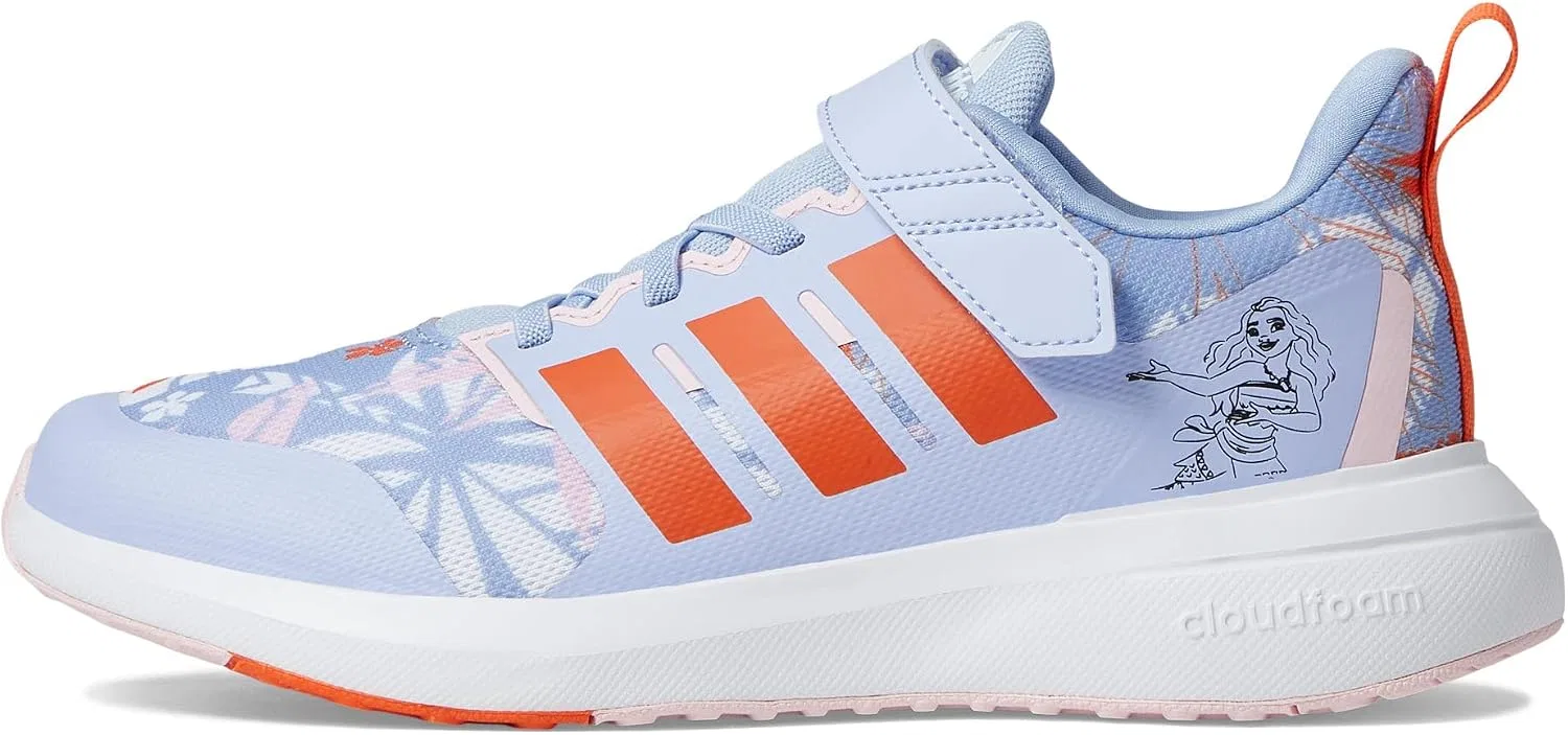 Детские кроссовки для девочек с эластичной шнуровкой Fortarun 2.0, Blue Dawn/Semi Impact Orange/White — фото 4