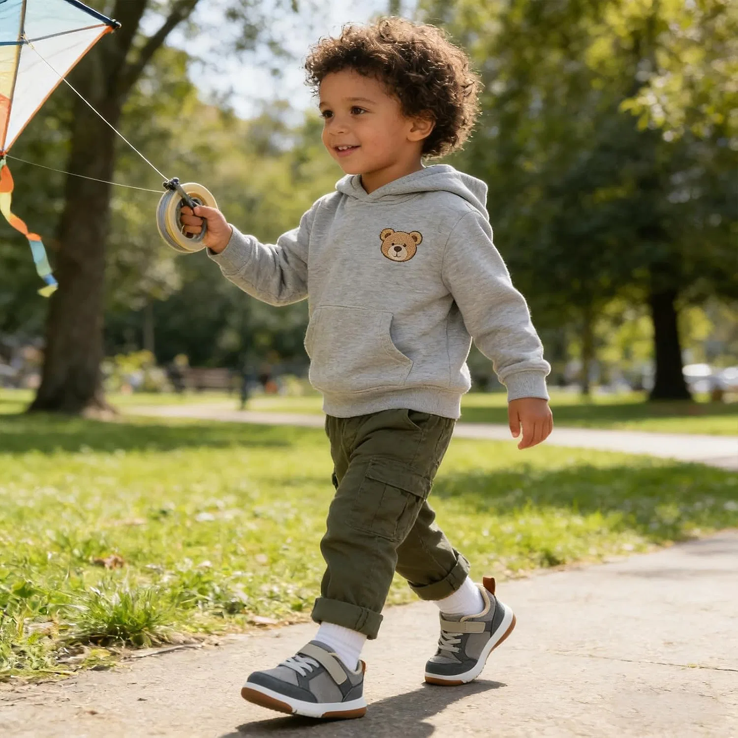 Детские кроссовки для мальчиков повседневные SKYWHEEL, Gray Toddler Shoes — фото 2