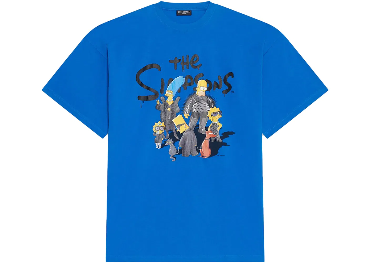 Мужская футболка оверсайз Balenciaga x The Simpsons, Indigo