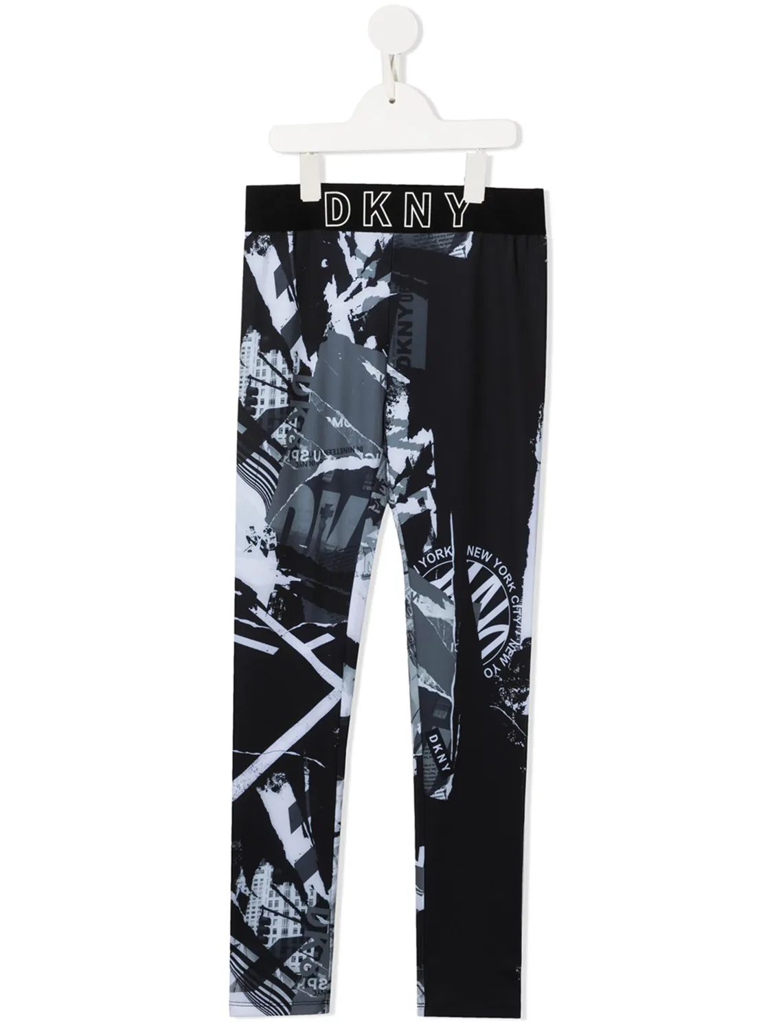 Леггинсы с логотипом DKNY, черный