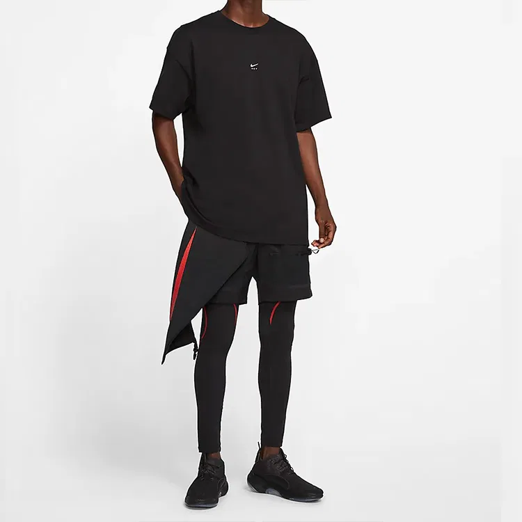 Мужская футболка с принтом Nike Drop Shoulder Sleeve T-Shirt, Black — фото 4