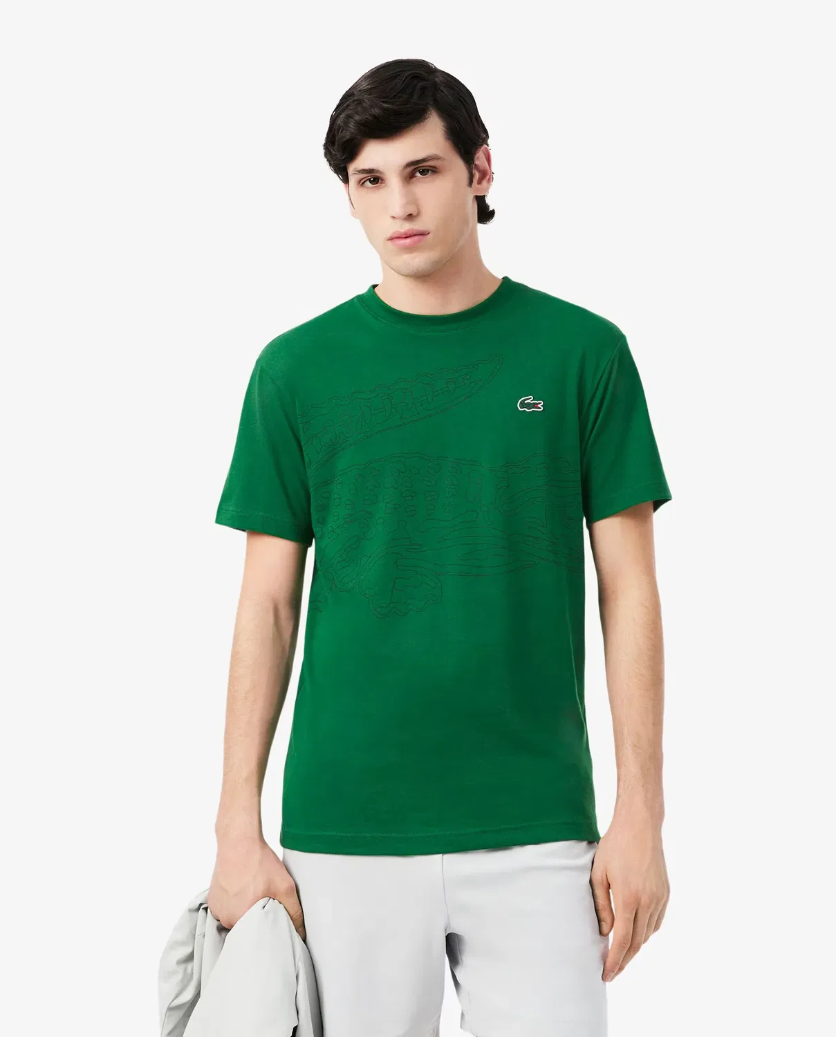 Мужская футболка спортивная с принтом Lacoste, Verde
