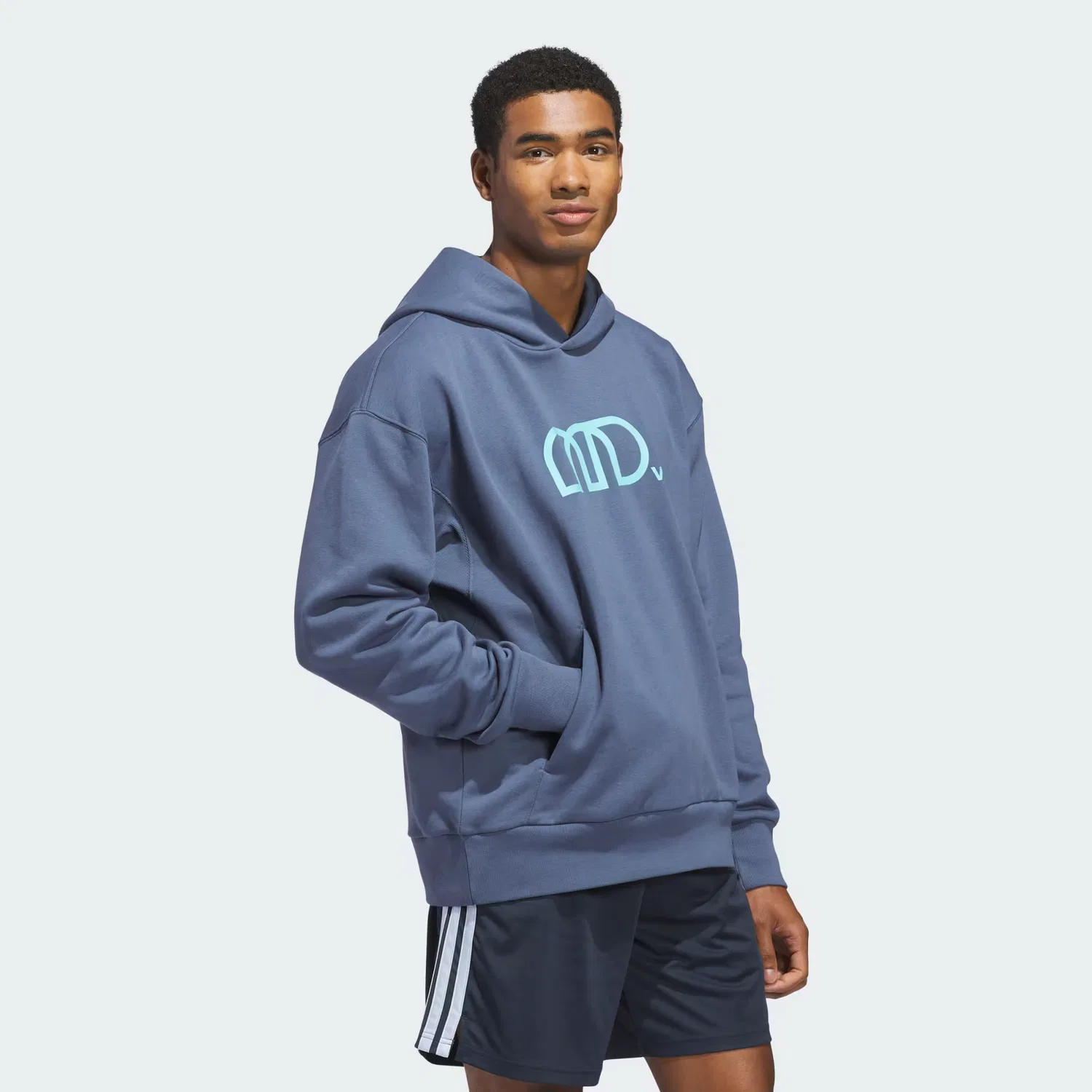 Детское худи свободного кроя LOVB Madison Graphics Adidas Sportswear, Preloved Ink — фото 3