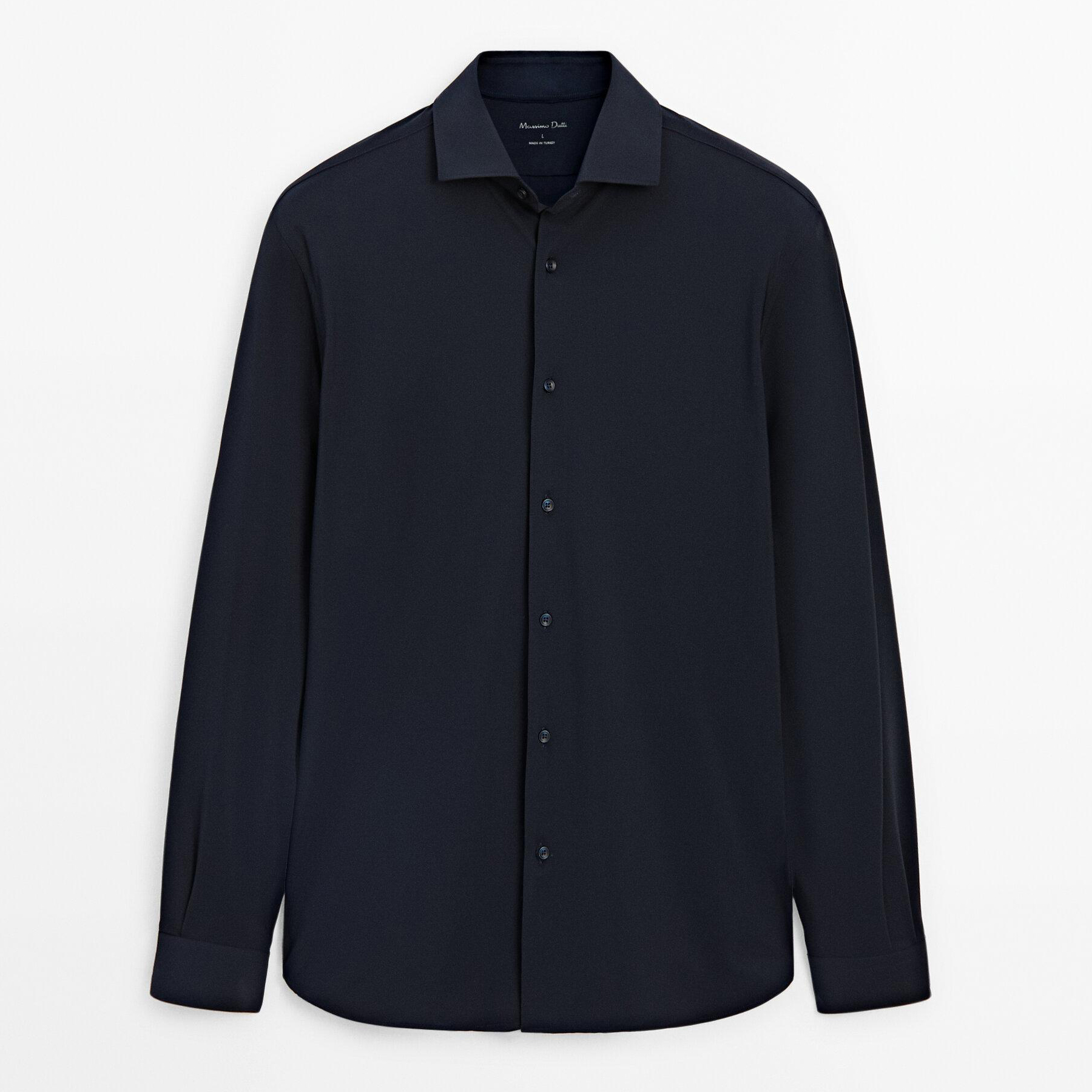 

Рубашка приталенного кроя Easy Iron Massimo Dutti, синий
